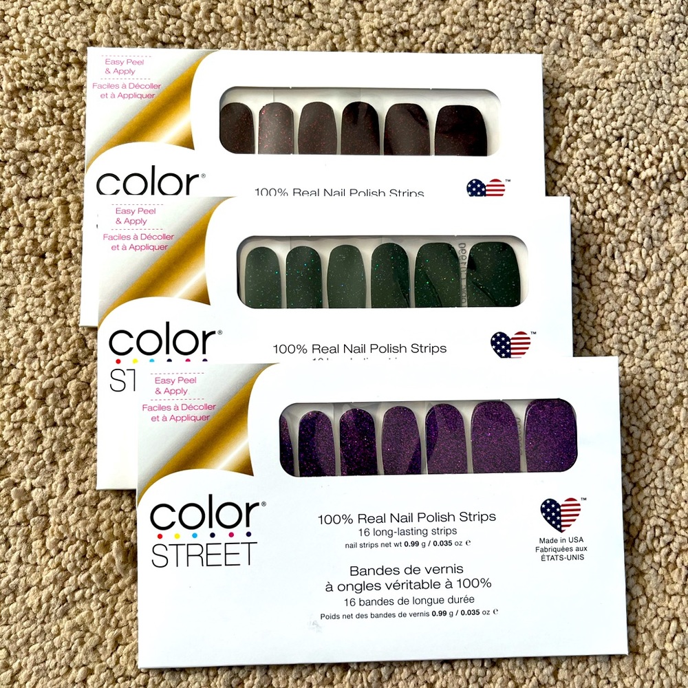 3 sets of Color Street Nail Strips